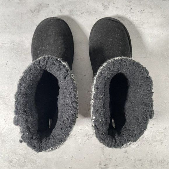 MUK LUKS WOMEN'S ALYX BOOTS Size 6 MID-CALF PULL ON FASHION BLACK SUEDE - Picture 4 of 8